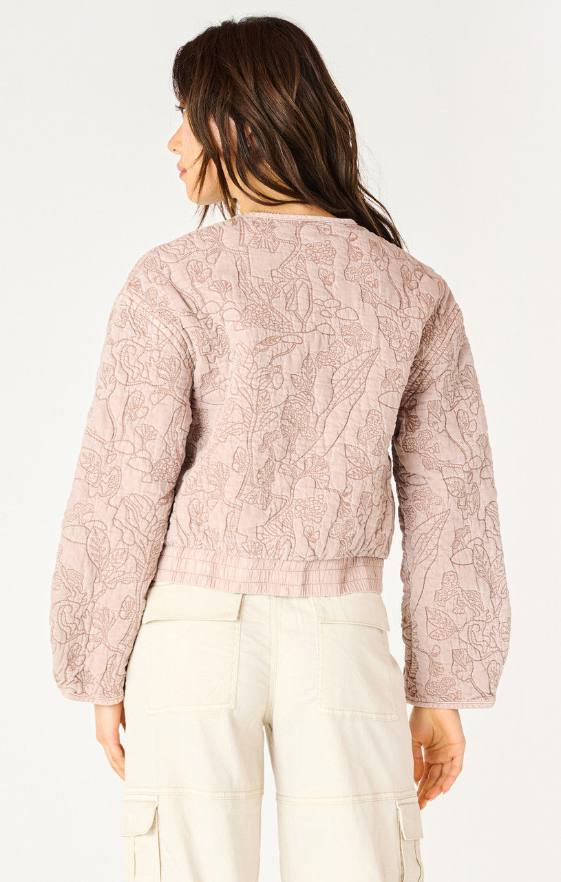 LS FLORAL QUILTED BOMBER JACKET