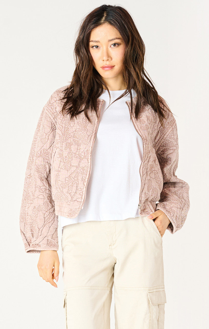 LS FLORAL QUILTED BOMBER JACKET