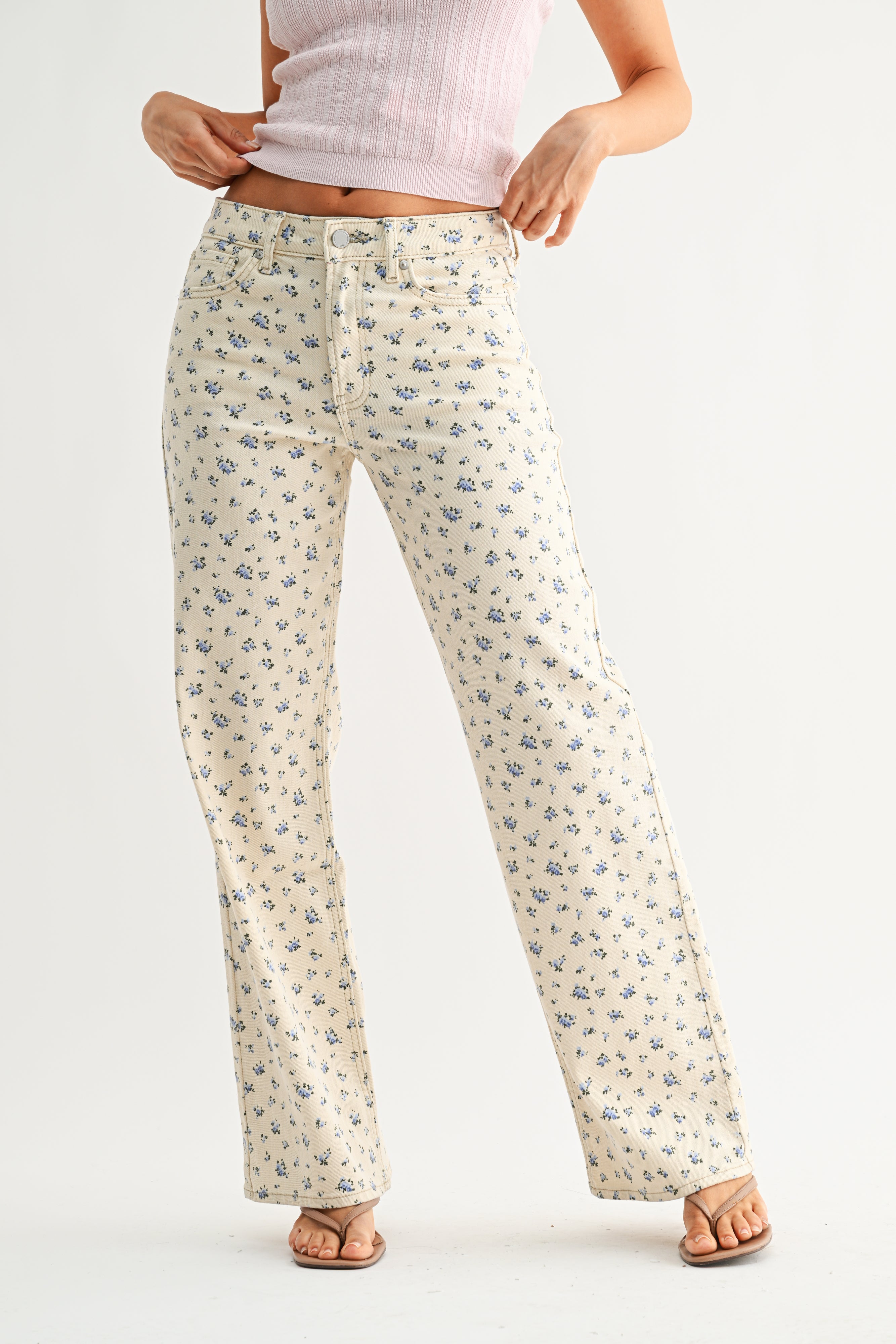 Vintage Straight Print Jeans
