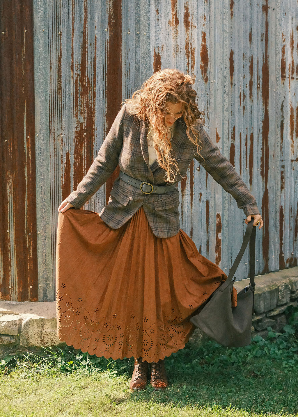 Laser Cut Maxi Skirt