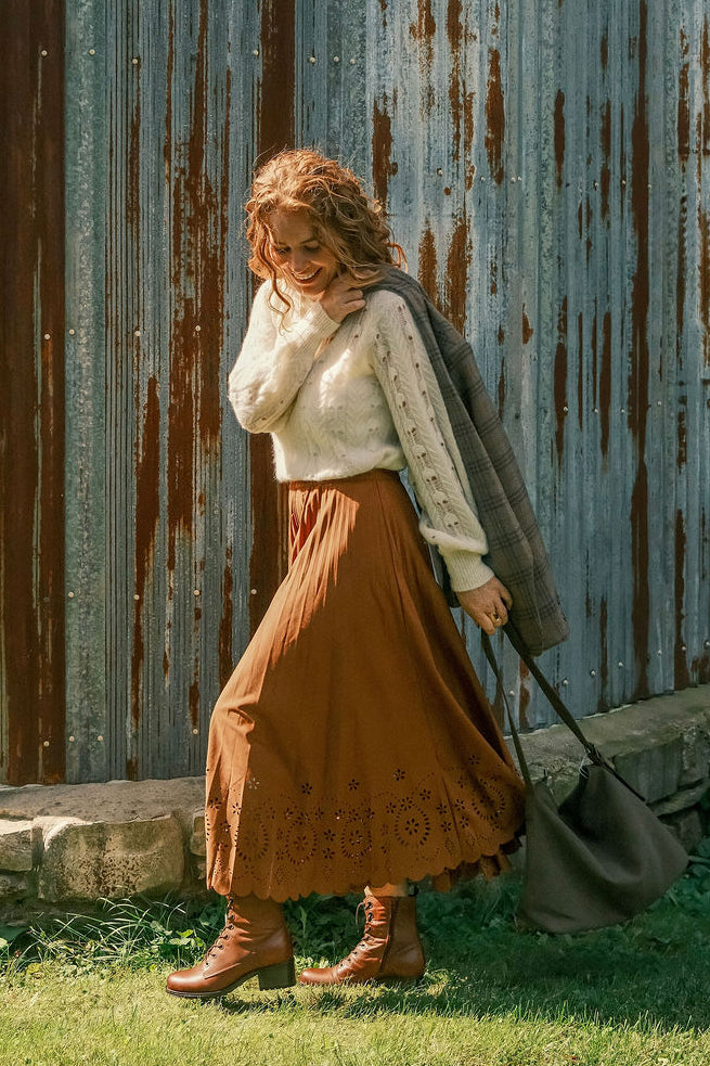 Laser Cut Maxi Skirt