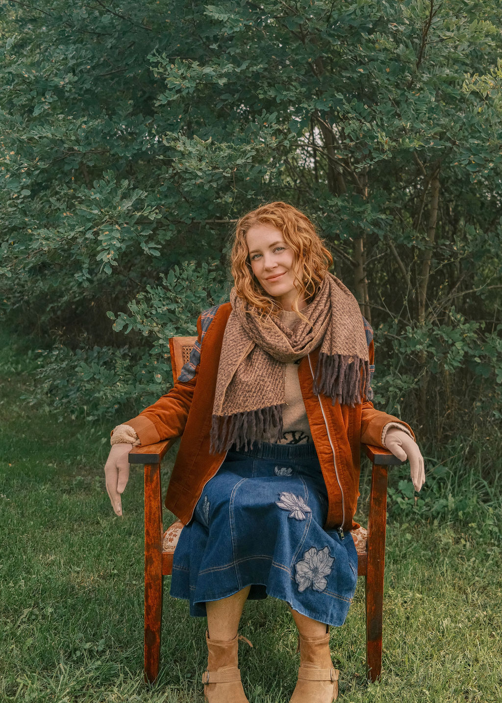 Plaid Accent Corduroy Jacket