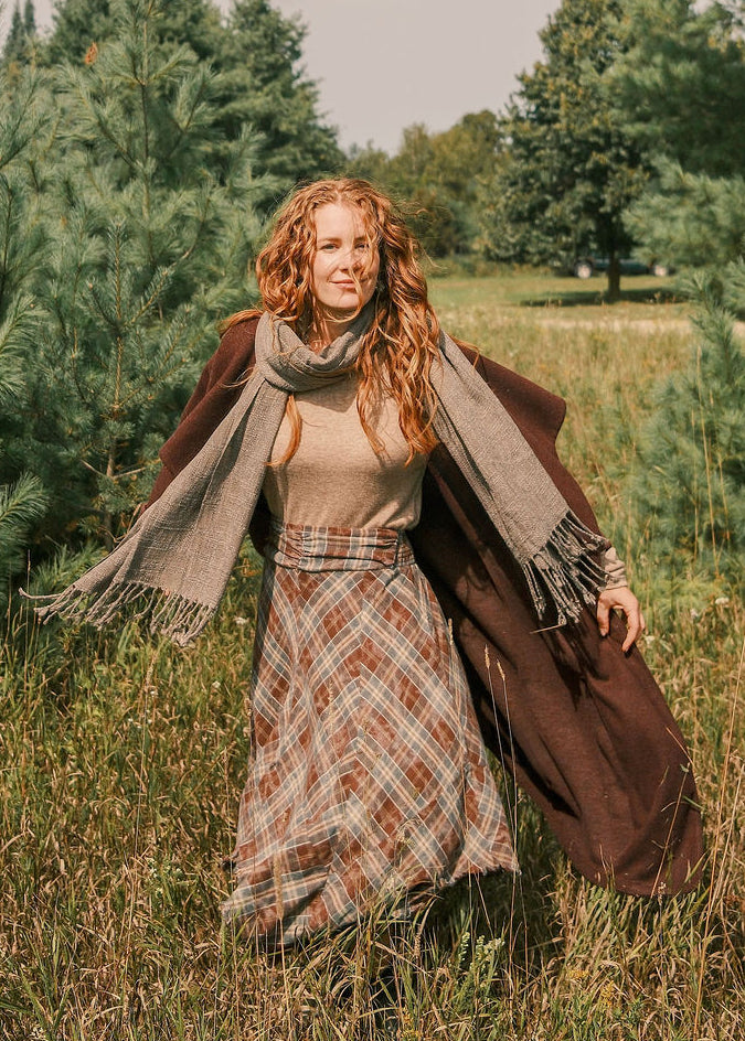 Flannel Midi Skirt