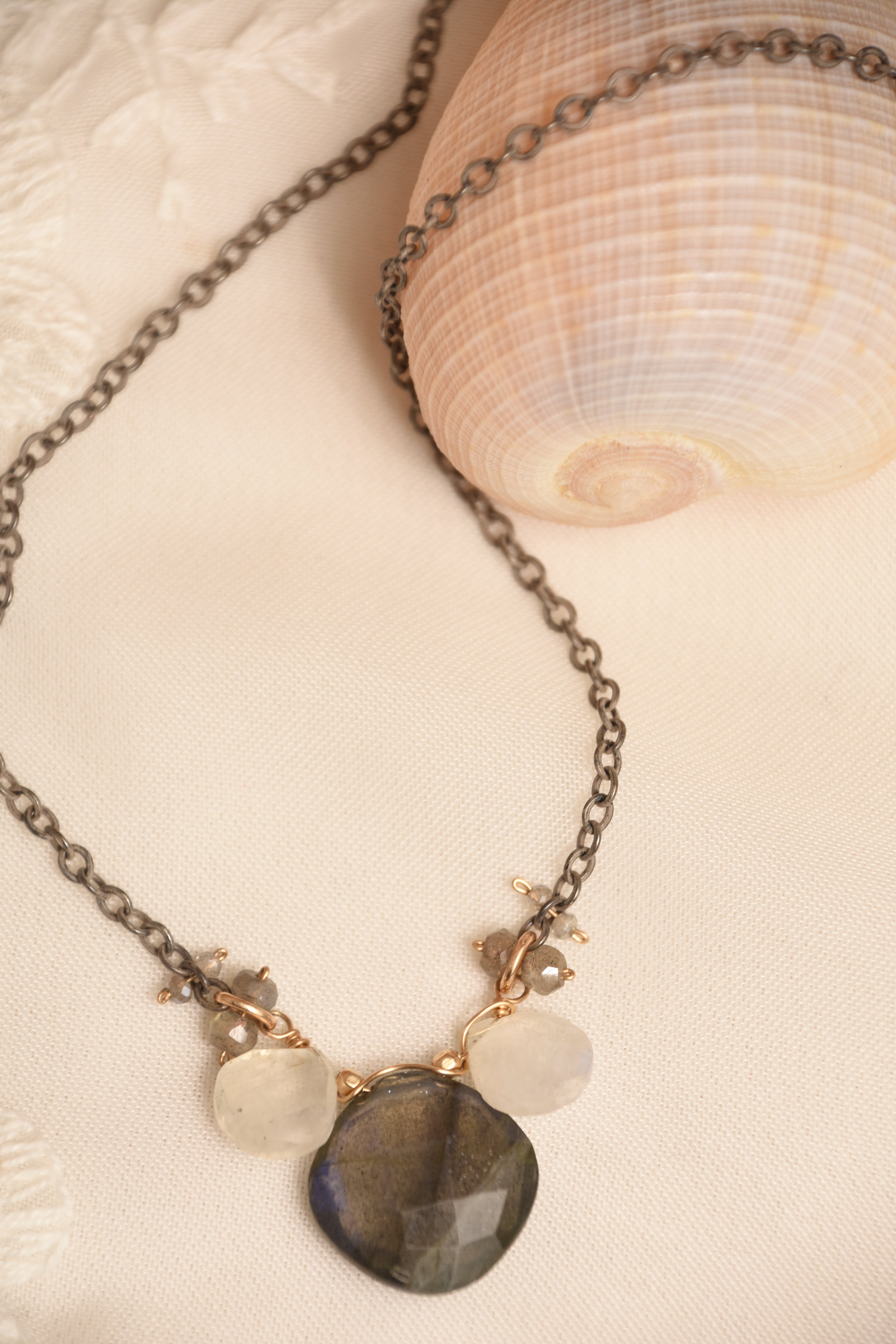 Lab & Moon Pendant Necklace