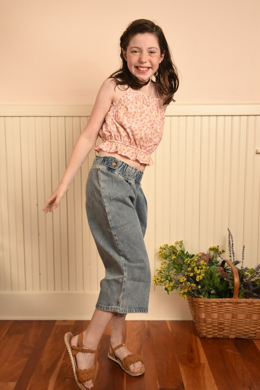 Denim cropped pants by Hayden