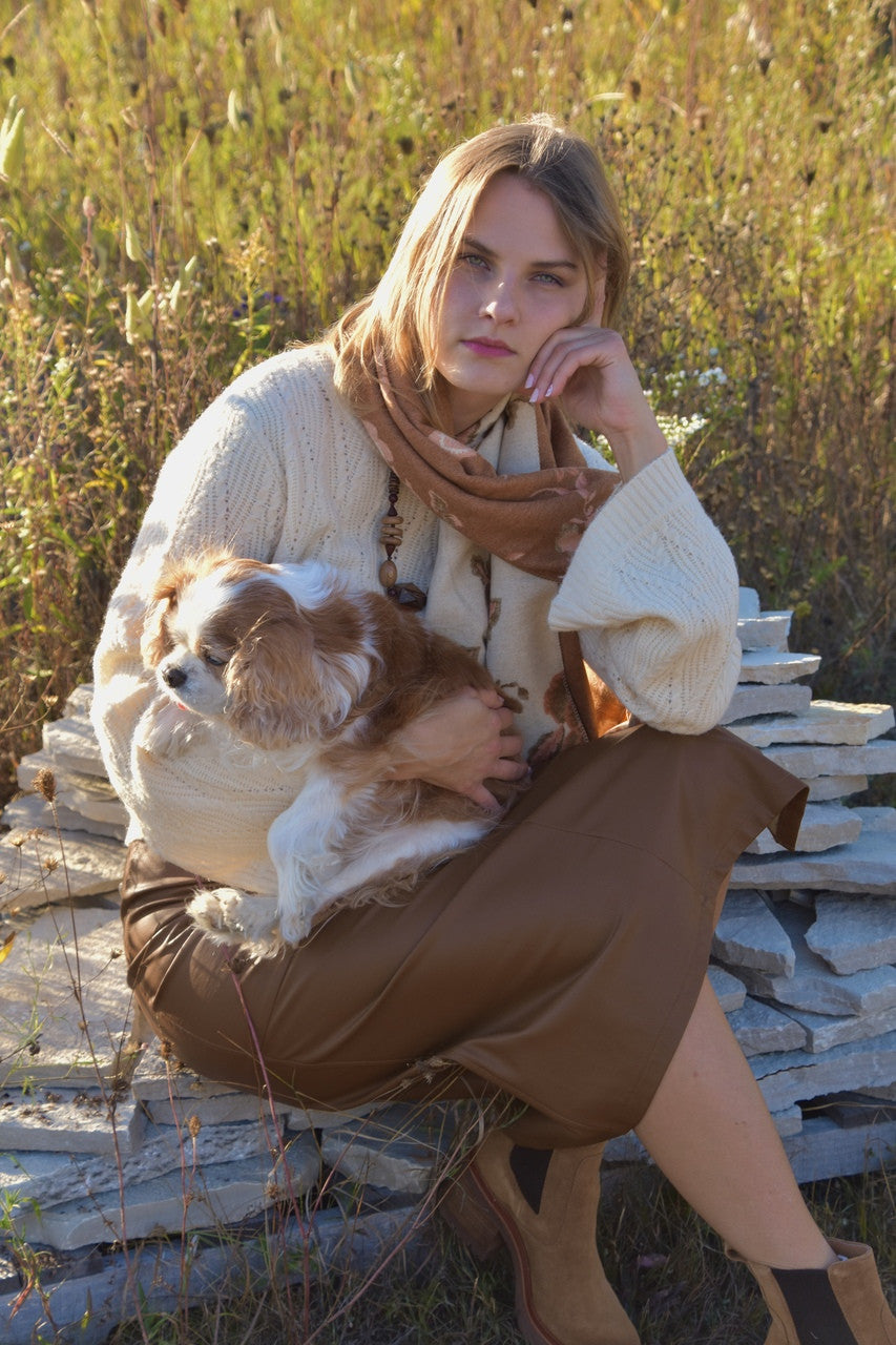 LEATHER MIDI SKIRT