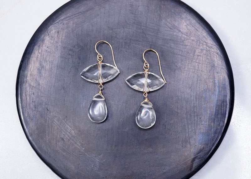 QUARTZ EYE EARRINGS