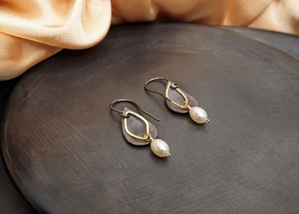 Pearl Petal Earrings