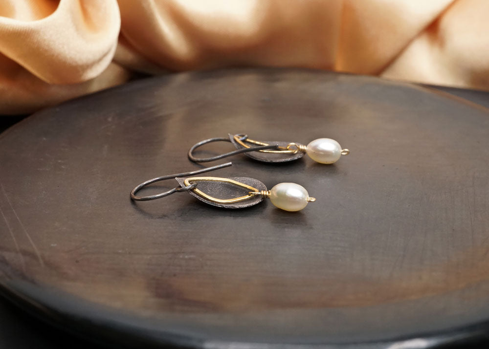 Pearl Petal Earrings