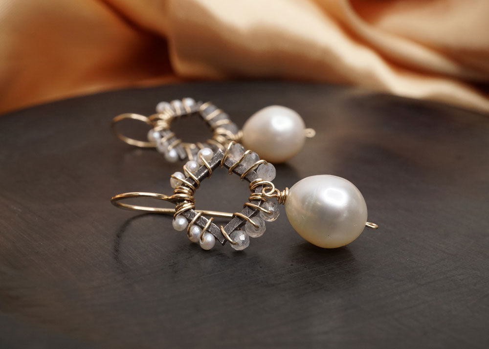 Stone Flower Earrings
