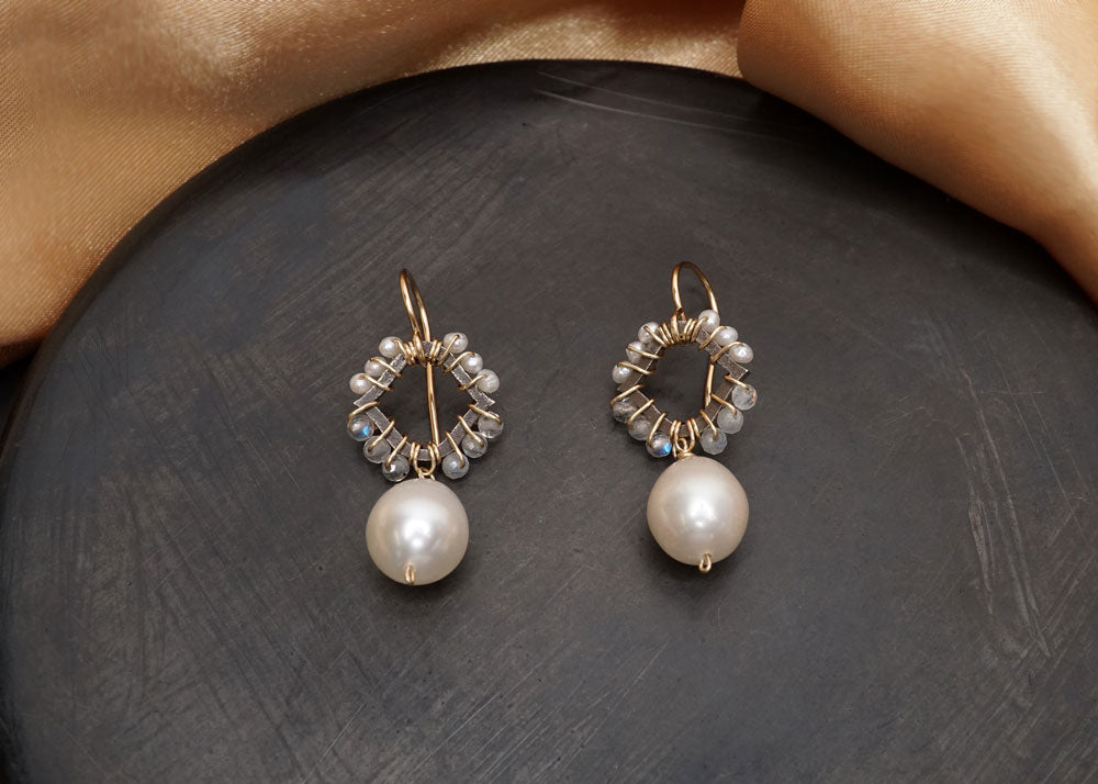 Stone Flower Earrings