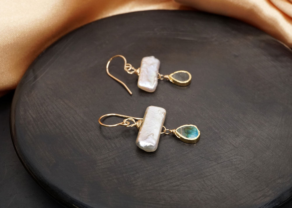 Pearl Bar Earrings