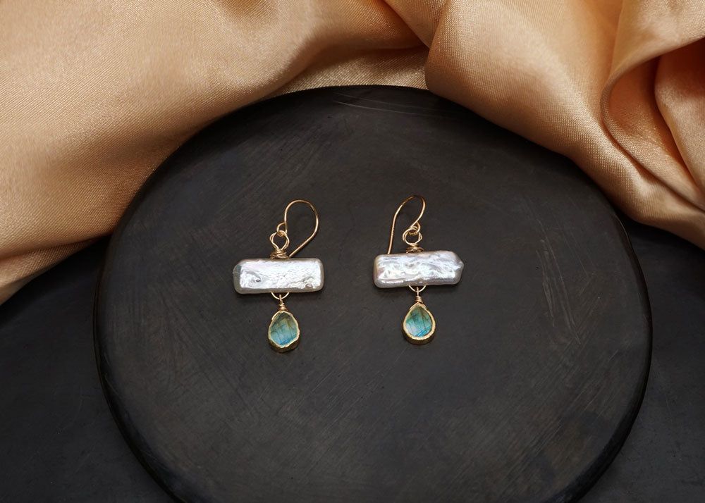 Pearl Bar Earrings