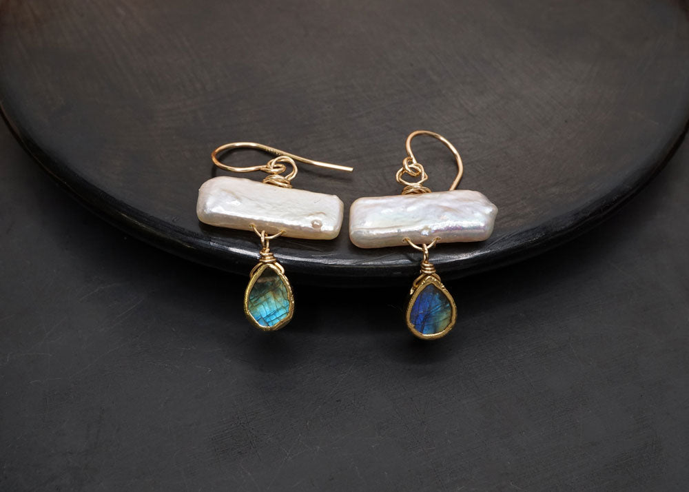 Pearl Bar Earrings