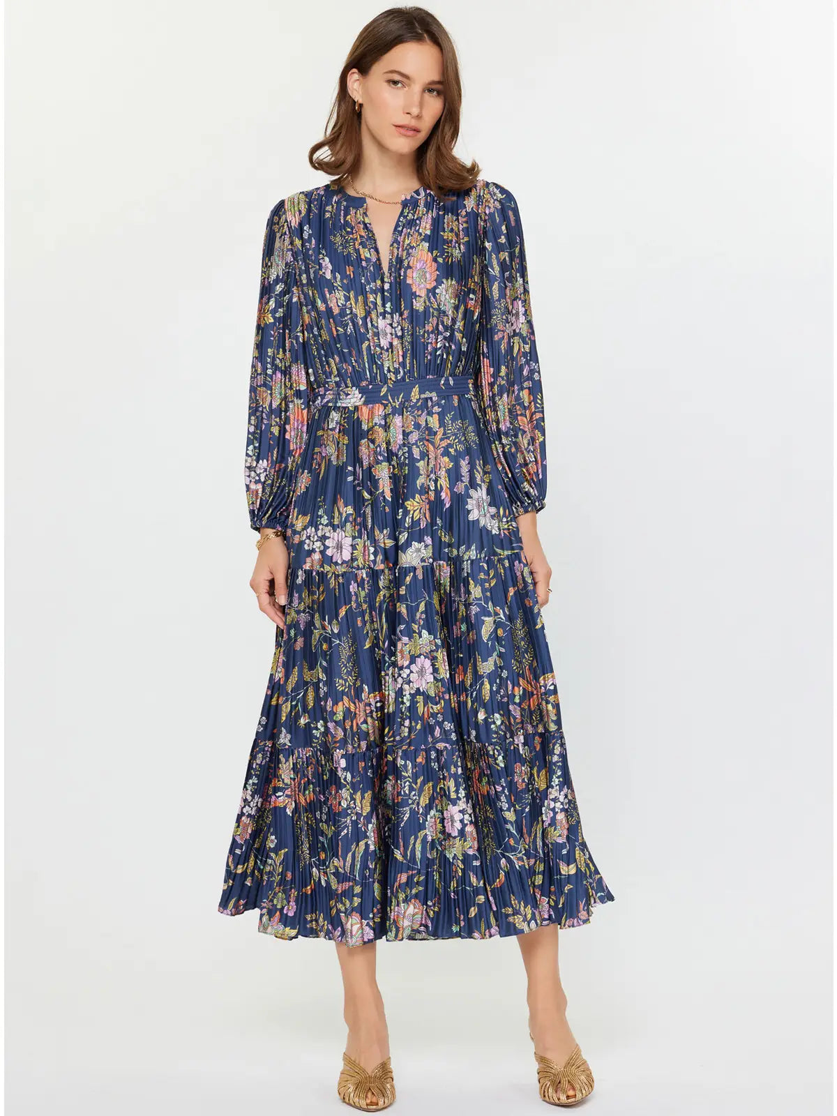 Floral Printed Pleated Dress