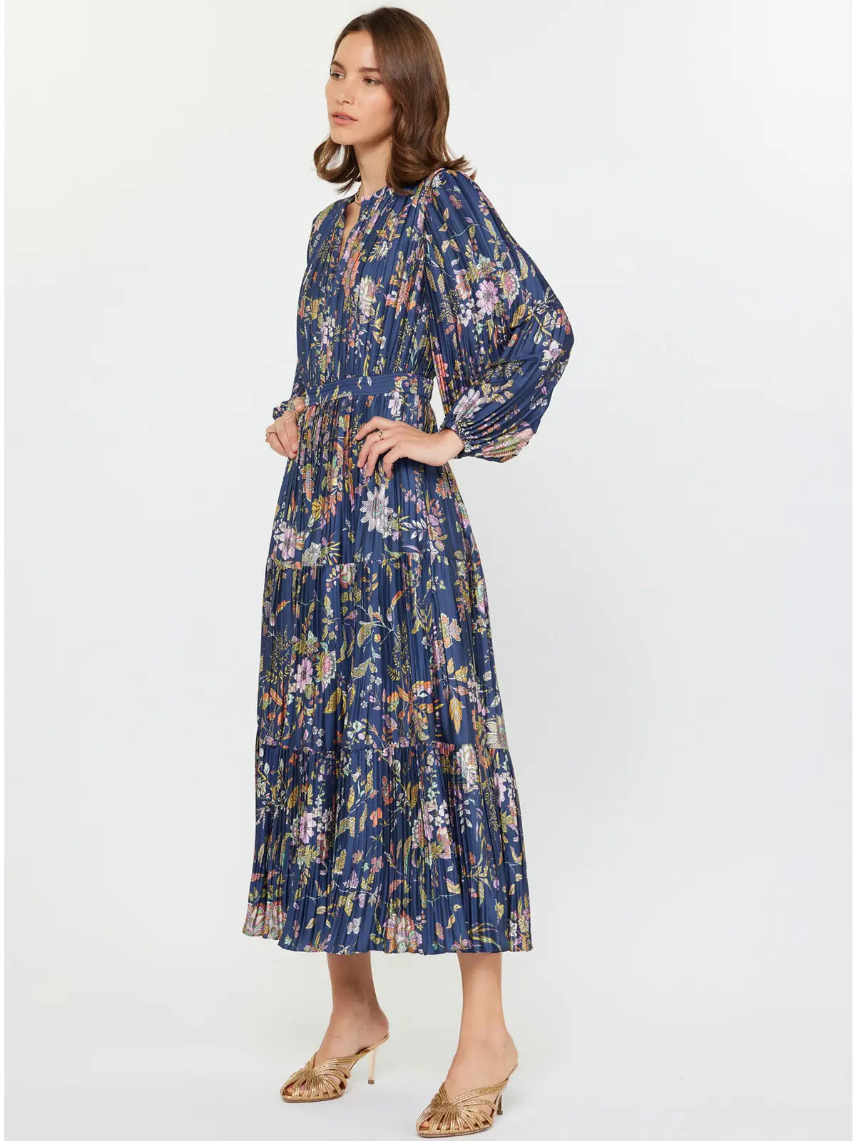 Floral Printed Pleated Dress