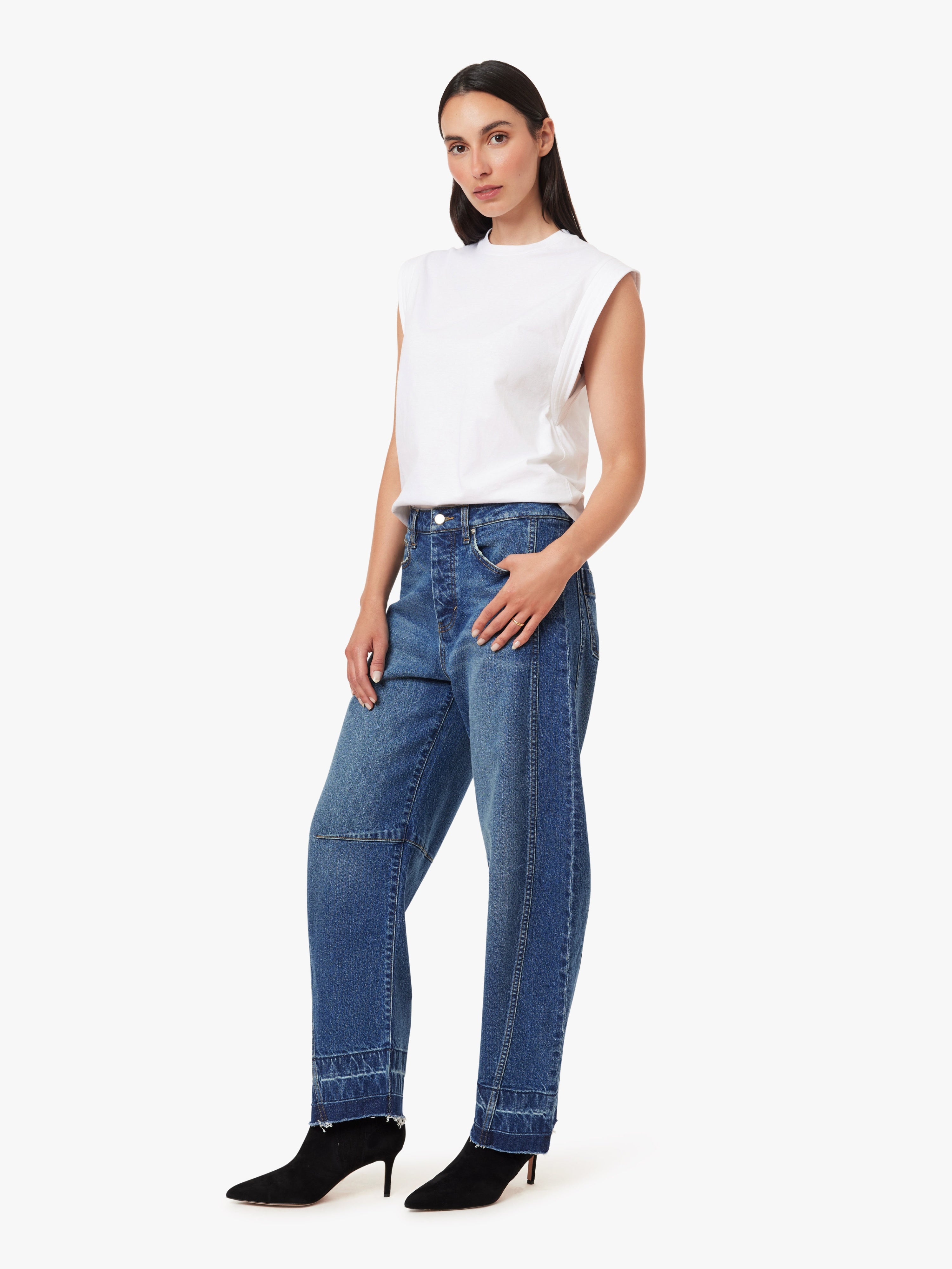 Harper Cropped Barrel Jeans