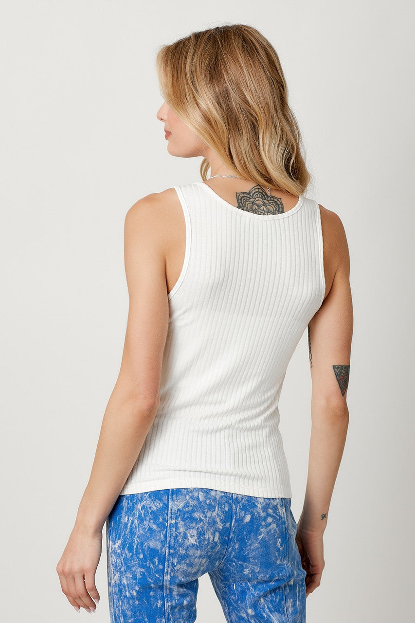 Mystree Ribbed Tank White