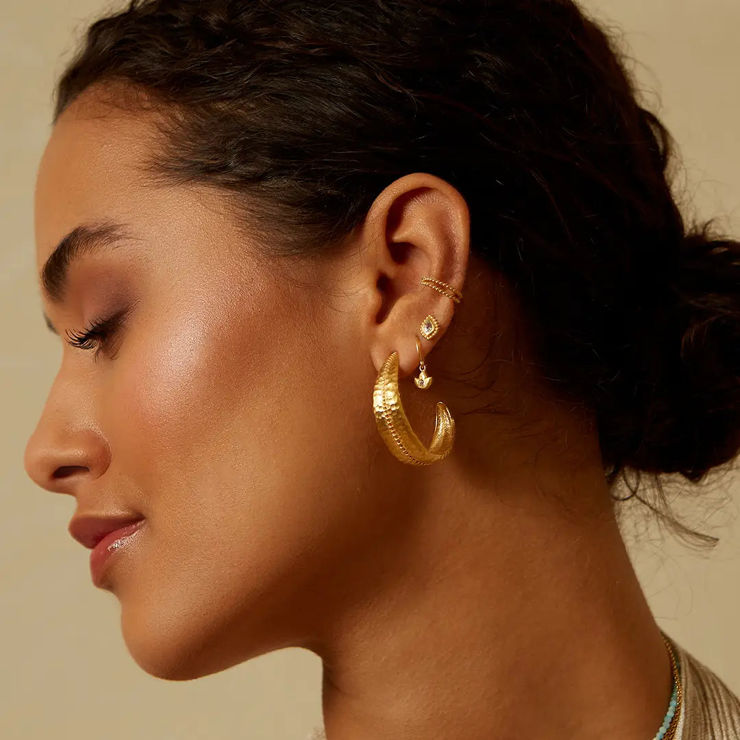 Inner Light Blue Topaz Earring