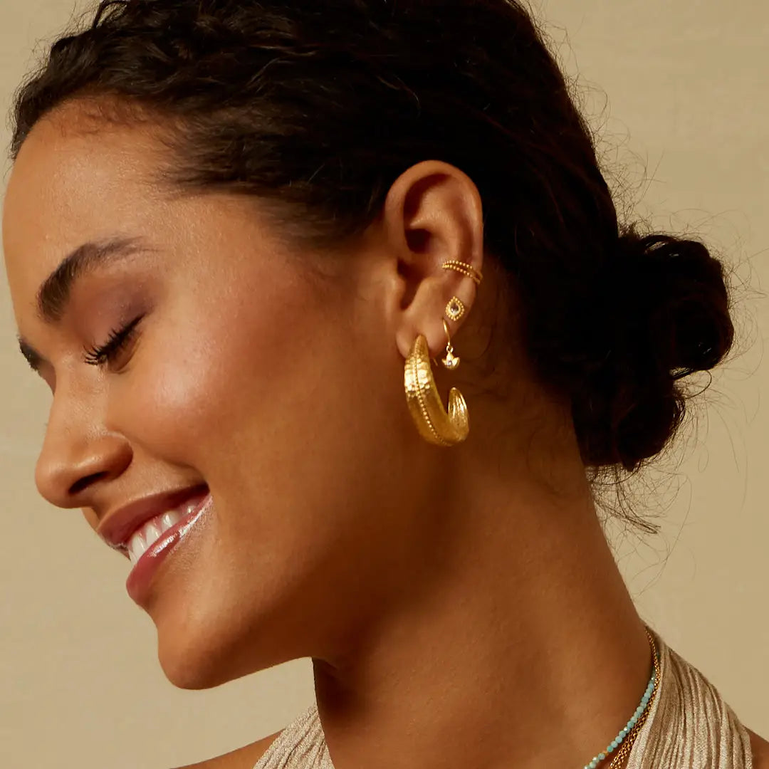 Inner Light Blue Topaz Earring