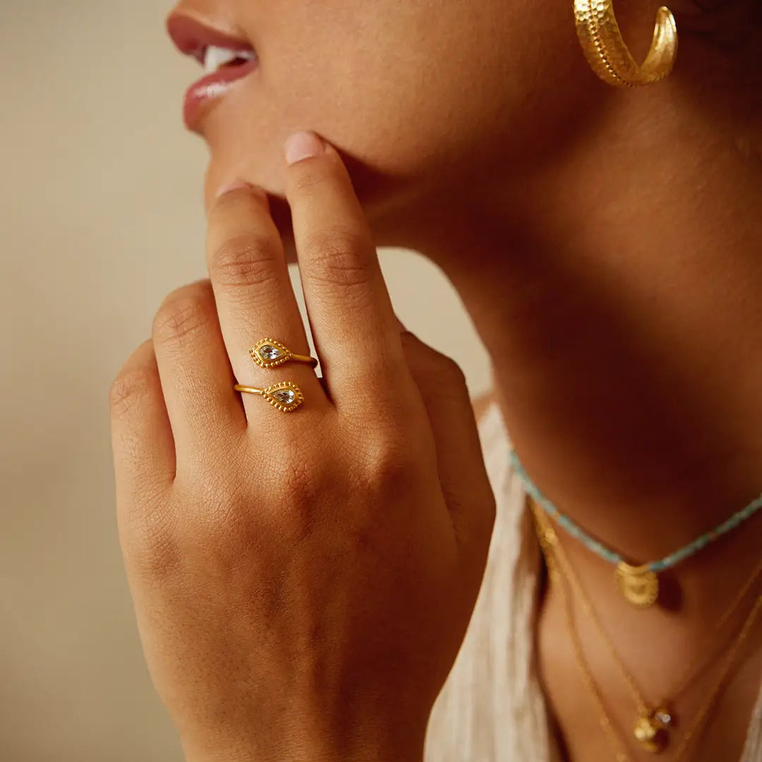 Inner Light Blue Topaz Ring