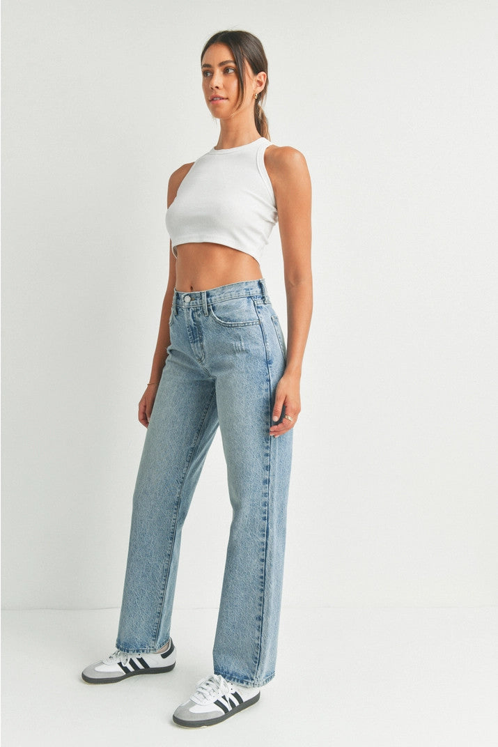 Medium Denim Relaxed Straight