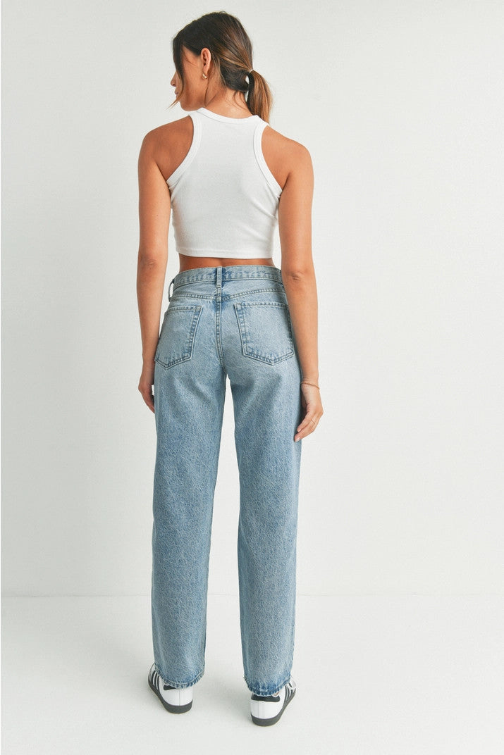 Medium Denim Relaxed Straight