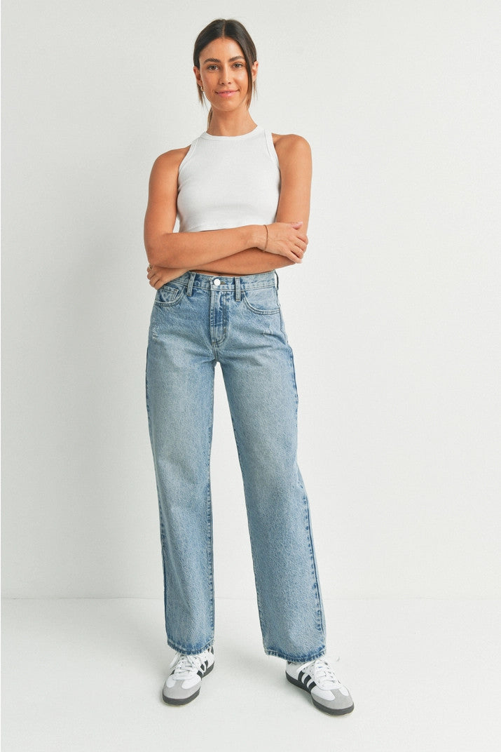 Medium Denim Relaxed Straight