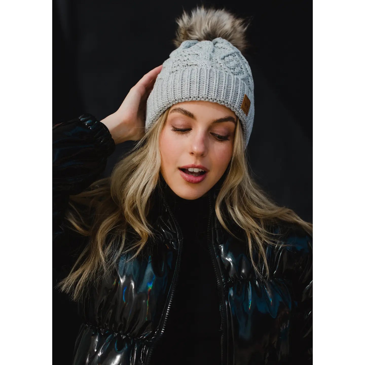 Cable Knit Pom Hat