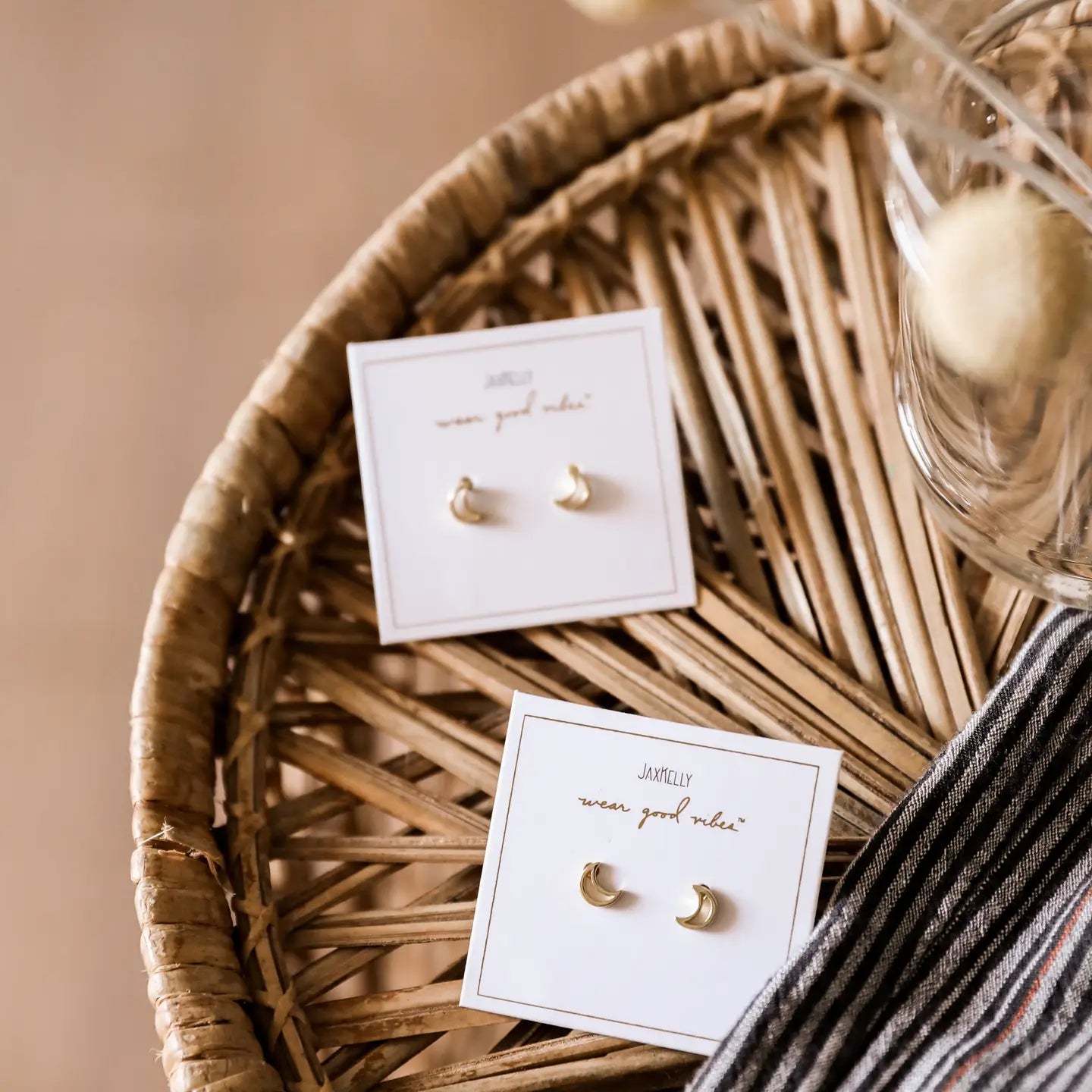 MINIMALIST MOON STUDS