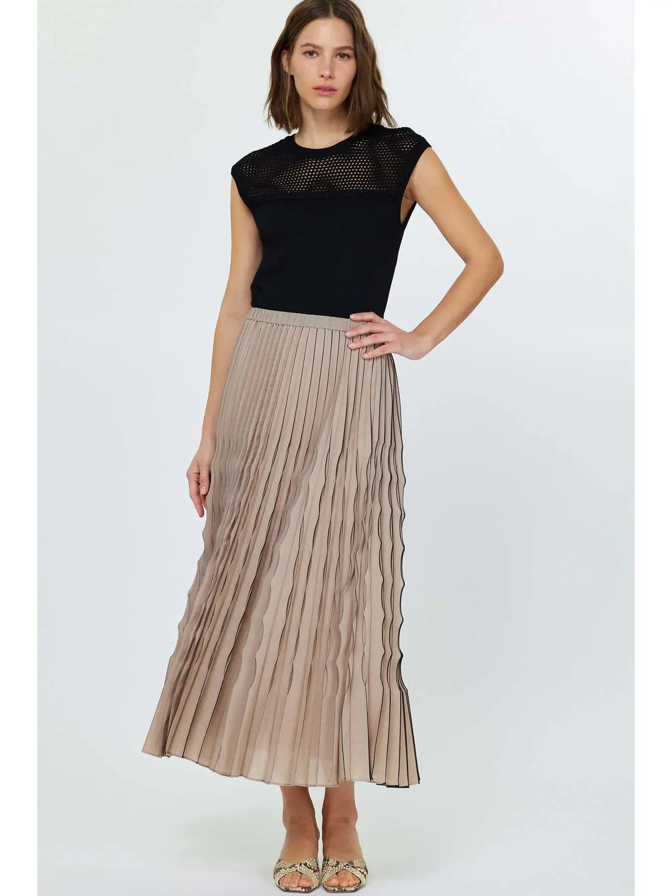 Pleated Midi Skirt