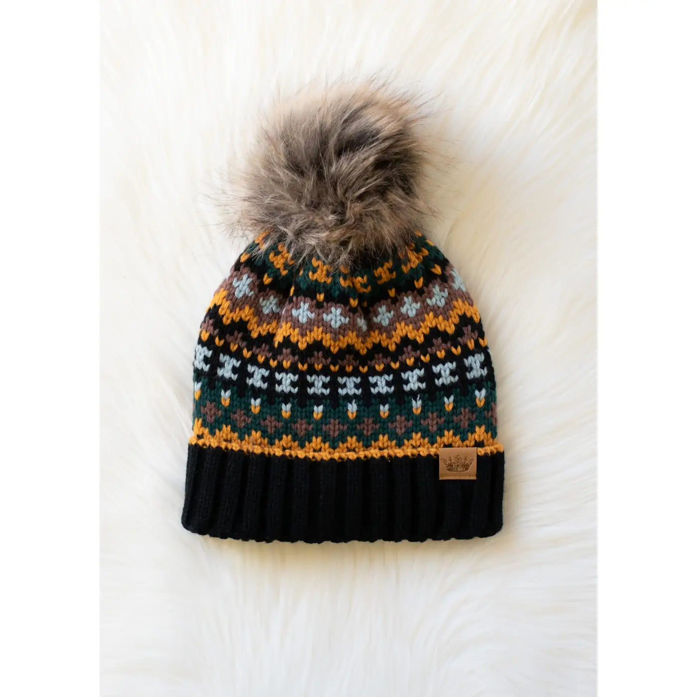 Patterned Pom Hat