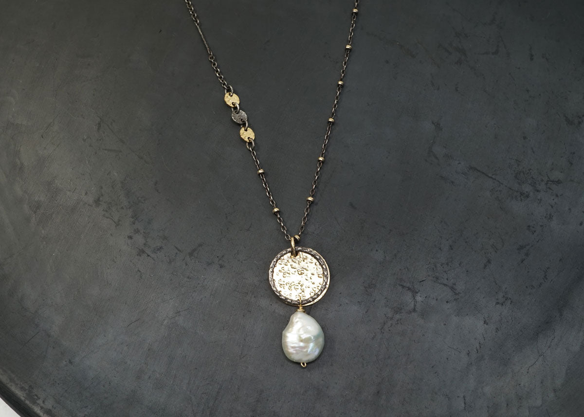 Gold & Pearl Drop Necklace