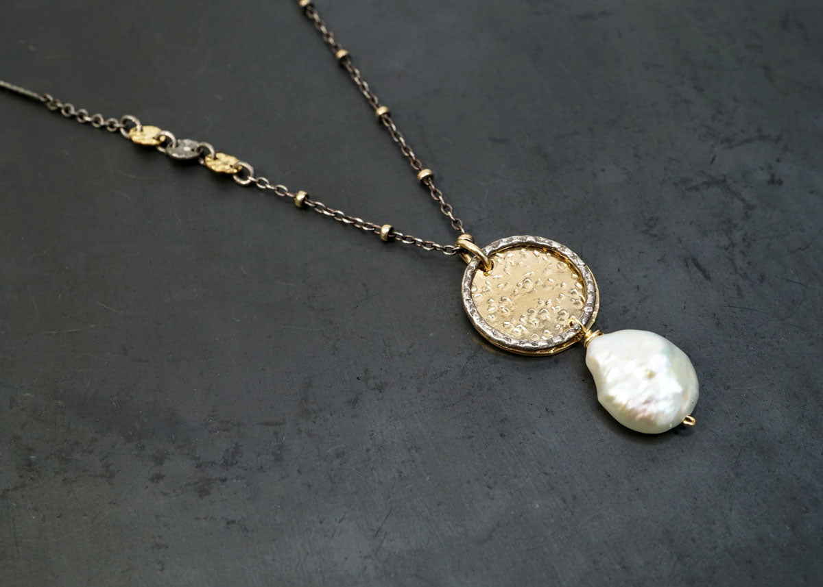 Gold & Pearl Drop Necklace