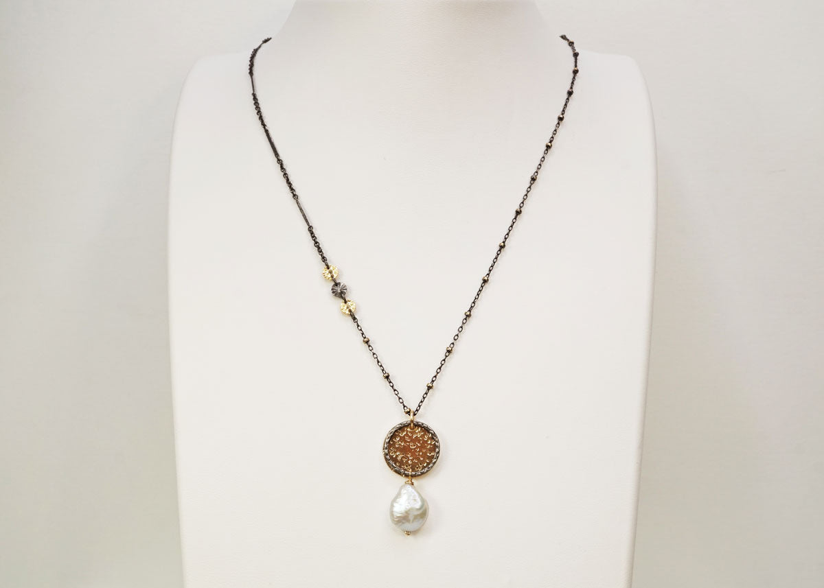 Gold & Pearl Drop Necklace