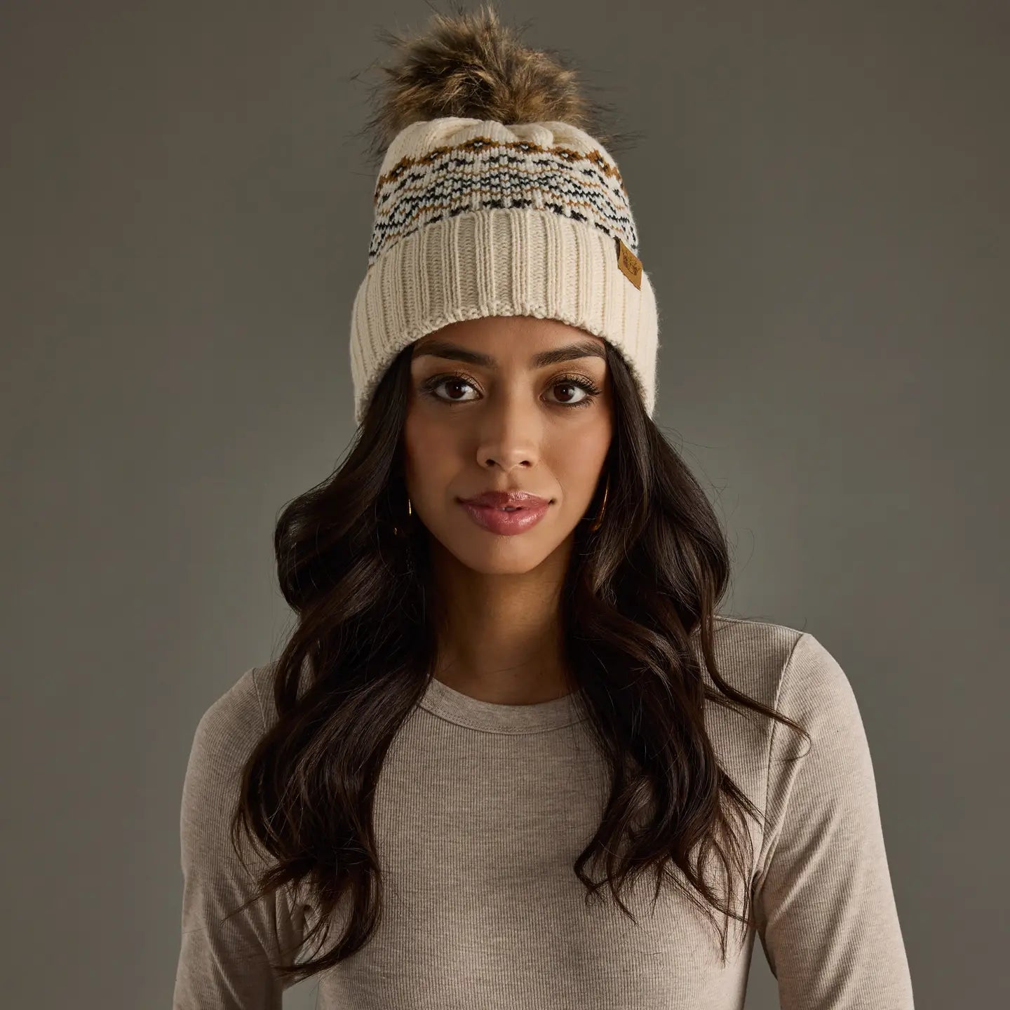 Patterned Pom Hat