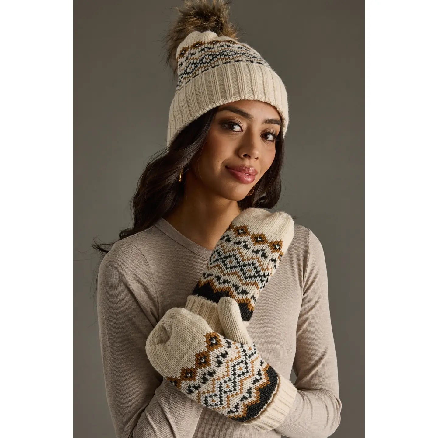 Patterned Pom Hat
