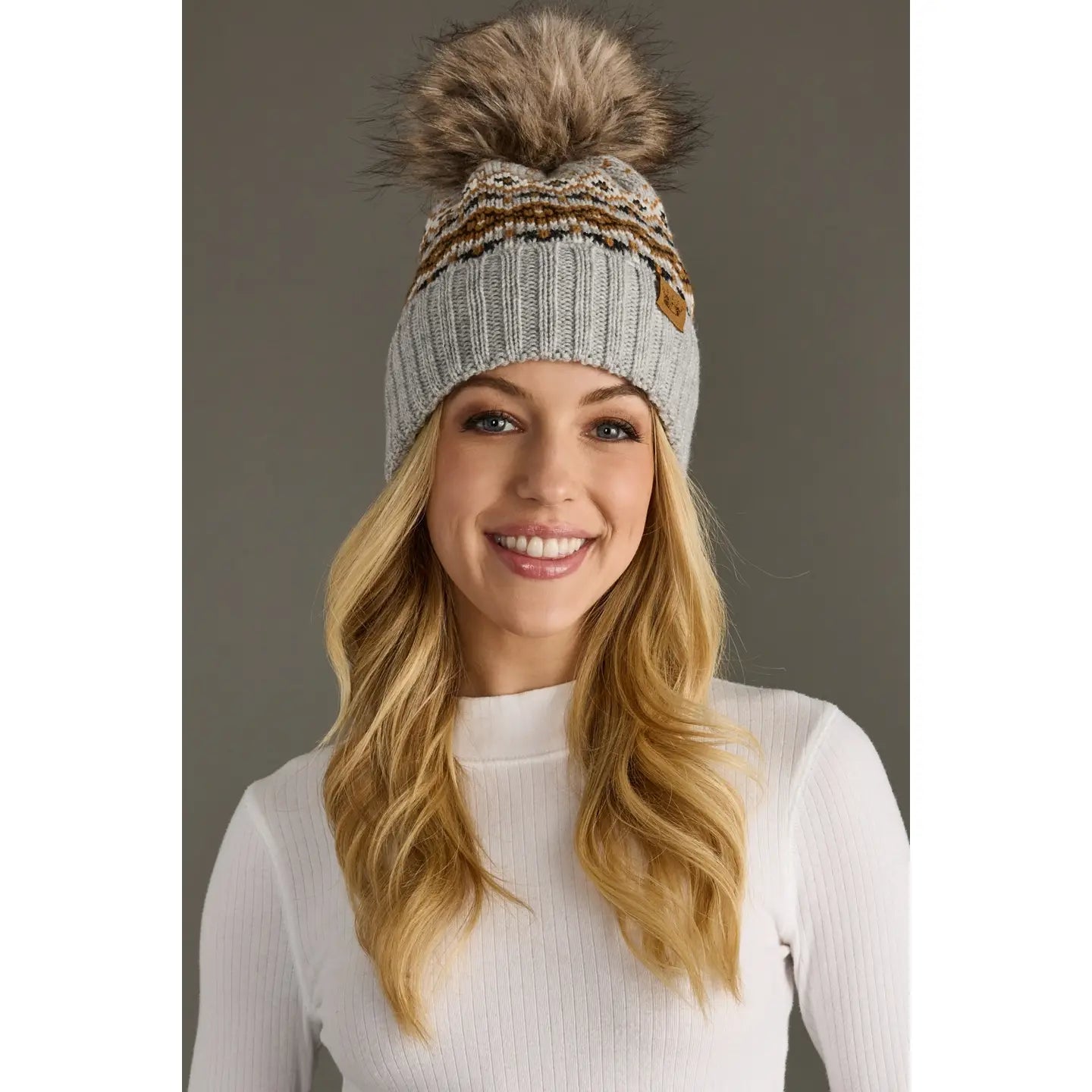 Patterned Pom Hat