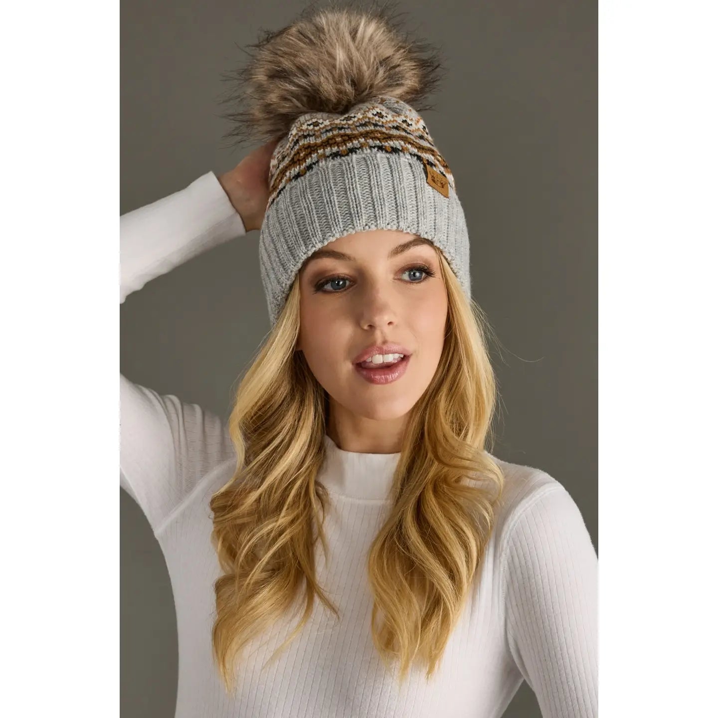 Patterned Pom Hat