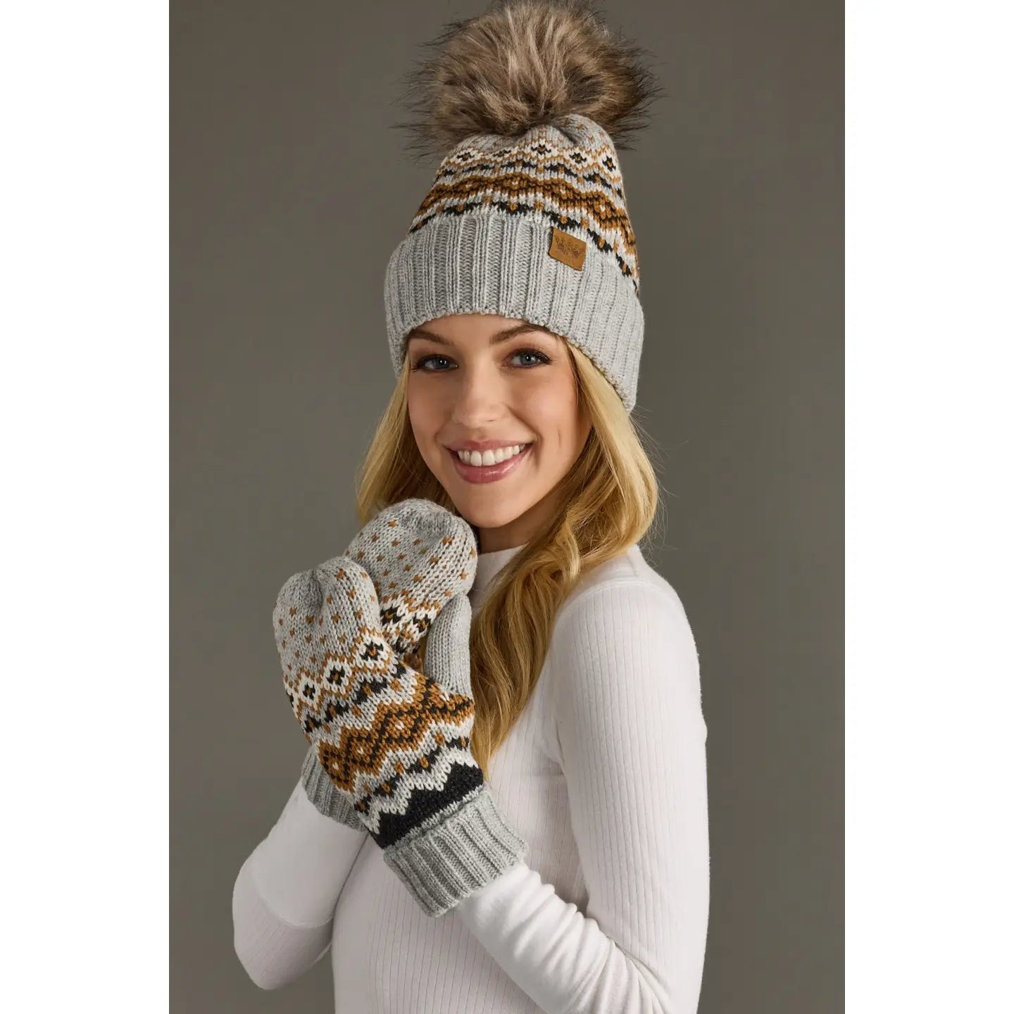 Patterned Pom Hat