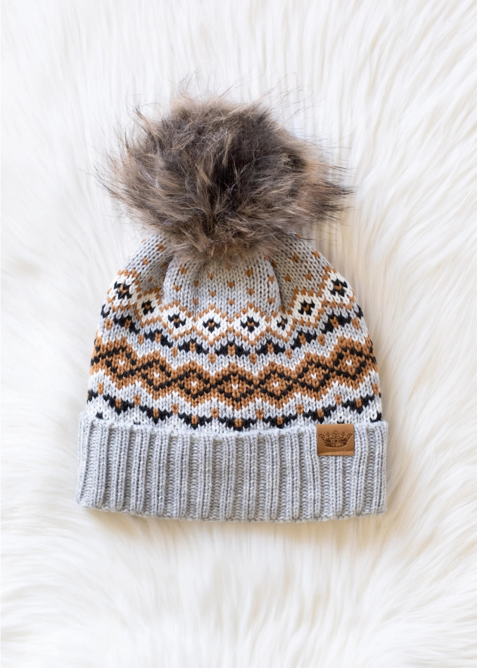 Patterned Pom Hat