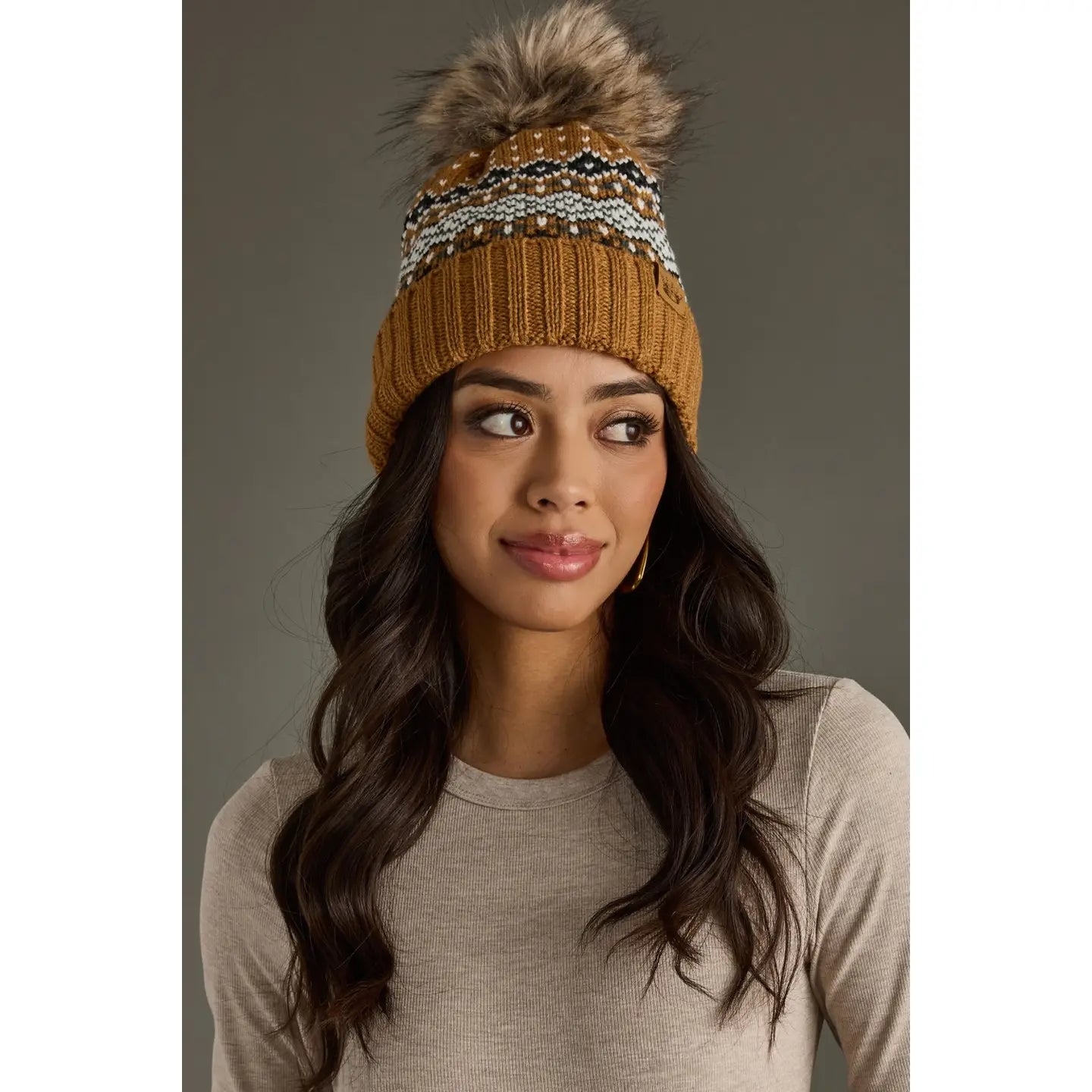 Patterned Pom Hat