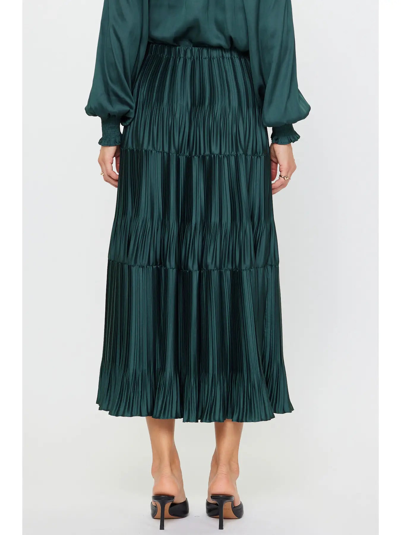 Three-Tiered Pleated Skirt