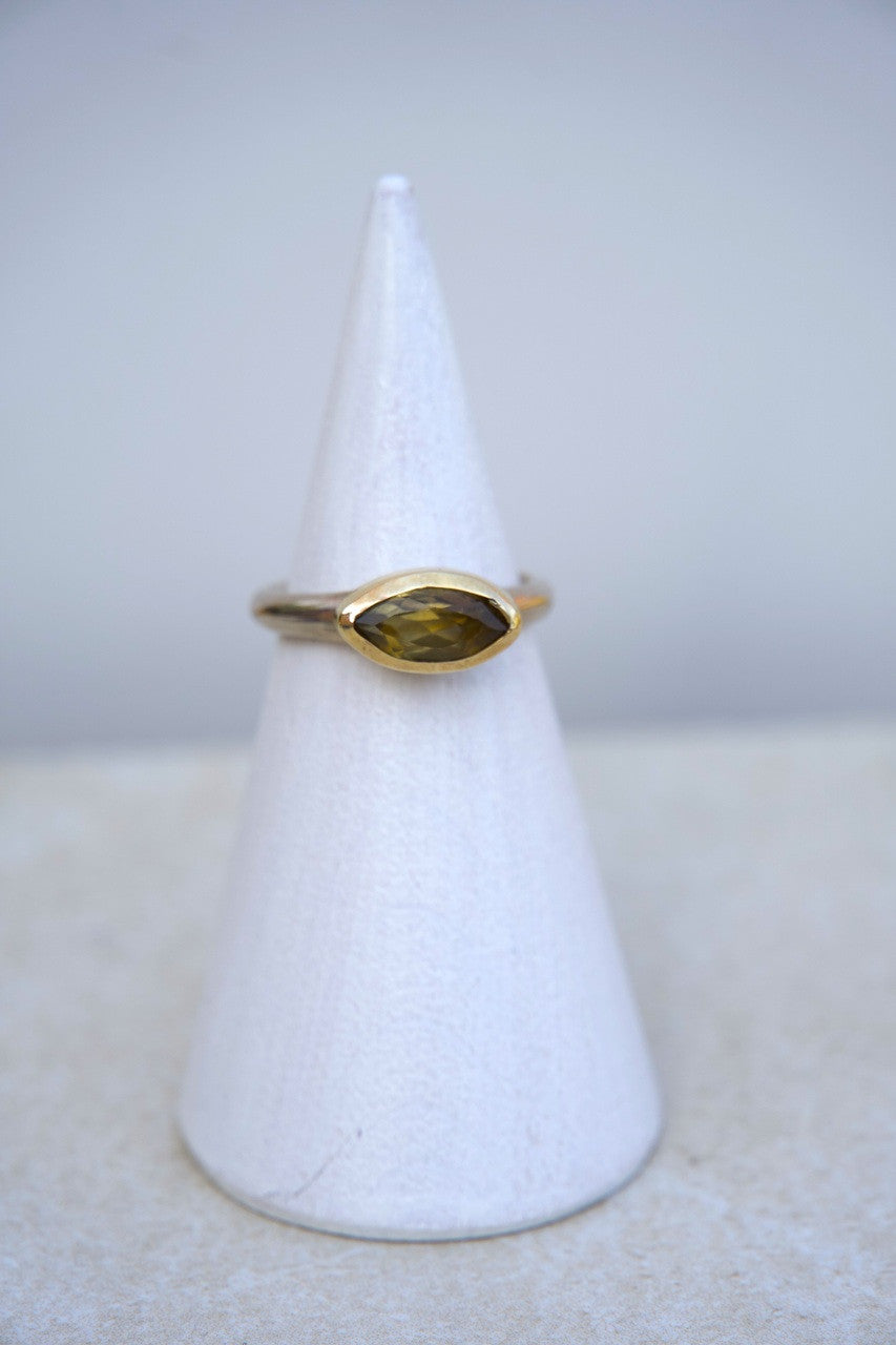 SS 14K CITRINE RING