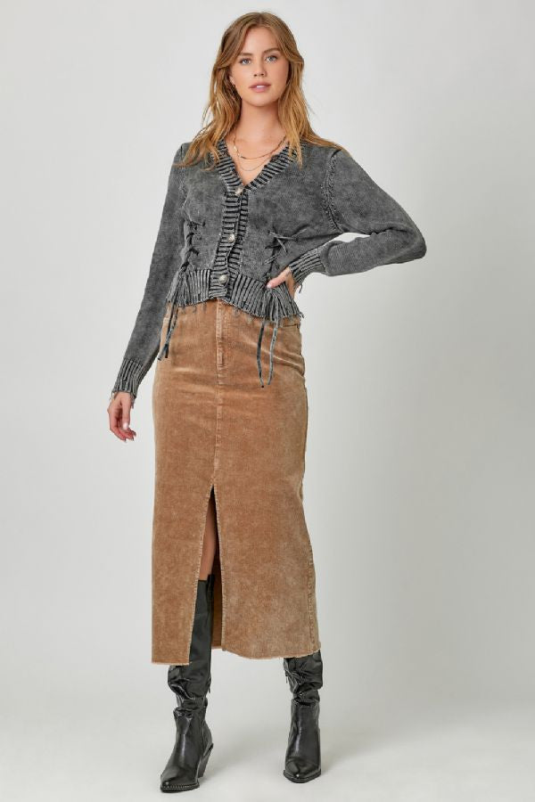 WASHED CORDUROY SKIRT