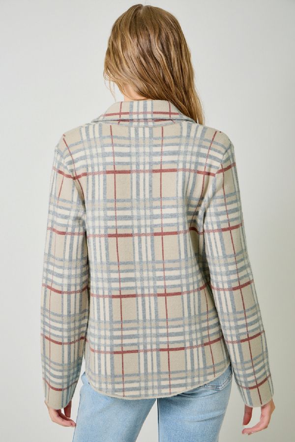CHECKED SWEATER JACKET