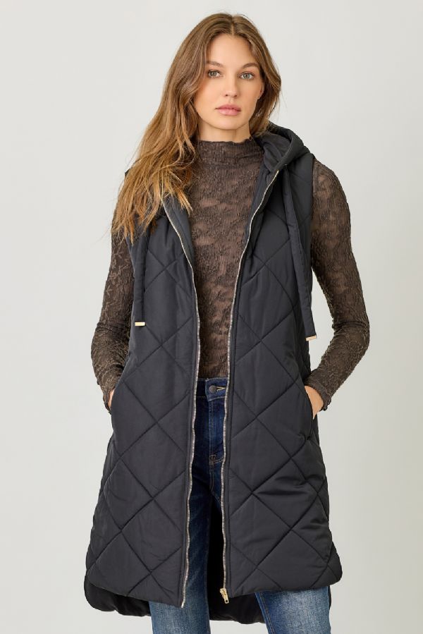 Long Quilted Puffer Vest