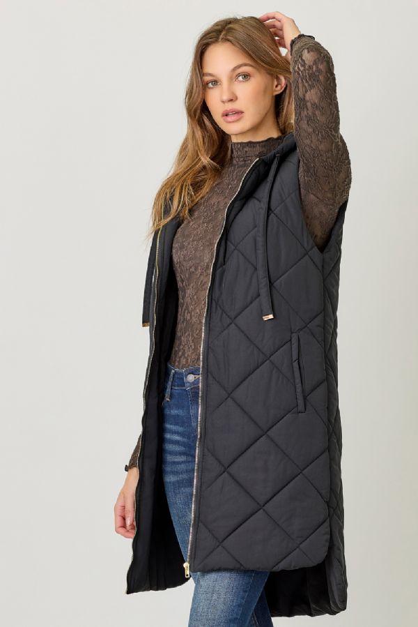 Long Quilted Puffer Vest