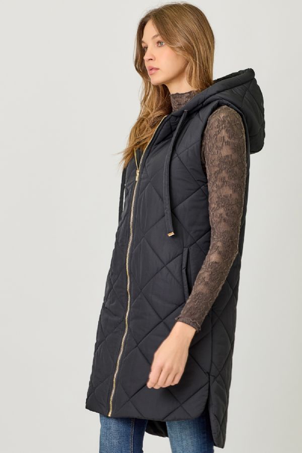 Long Quilted Puffer Vest