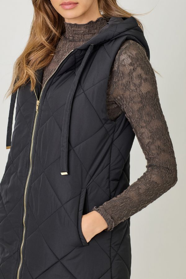 Long Quilted Puffer Vest